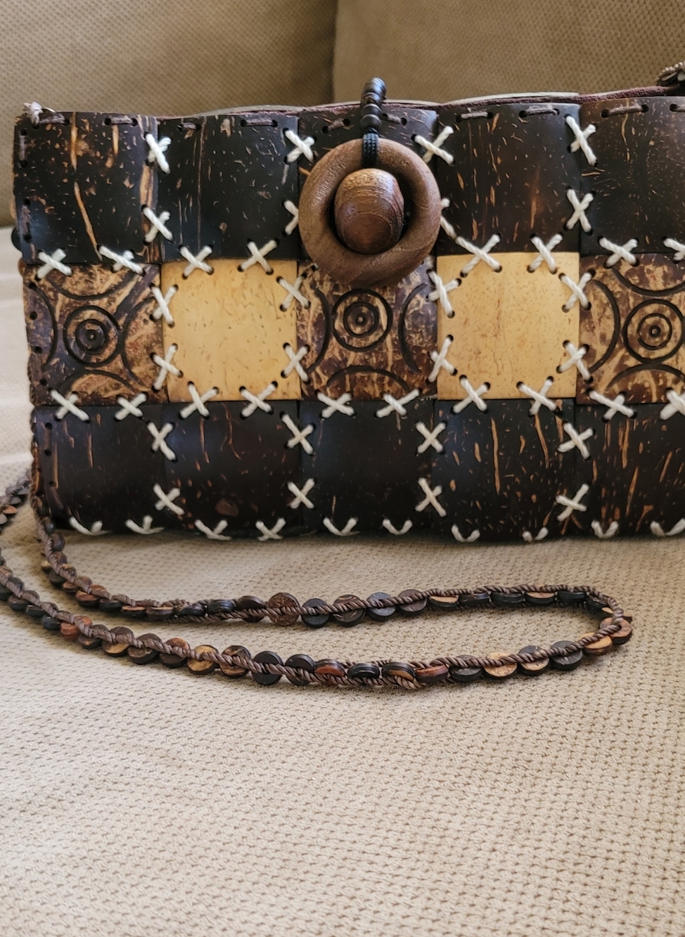 Vintage Coconut Shell Style Purse
